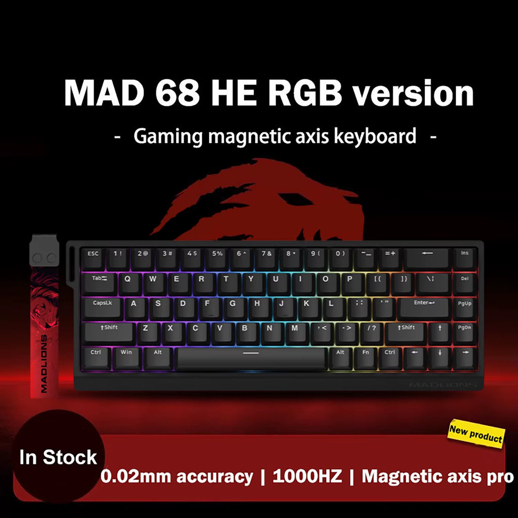 FGG Madlions Mad60 HE Mad68 Pro HE E-Sports Magnetic Switch Mechanical Keyboard RGB Wired Hot Swap 8K Customized Gaming Keyboard