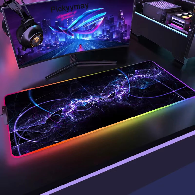 Space Large RGB Mouse Pad Gaming Mousepad LED Mouse Mat Gamer Mousemats Table Pads PC Desk Mat RGB Keyboard Mat XXL 90X40Cm